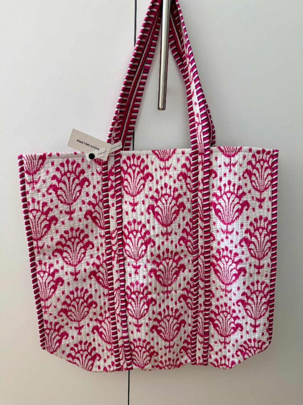 Reversible pink tote / beach bag
